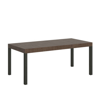 Everyday Premium bord med antracitfärgade ben D.90 - Utdragbart bord 90x90/246 cm Everyday Premium Vit Ask med antracitfärgade ben