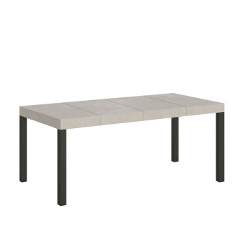 Everyday Premium bord med antracitfärgade ben D.90 - Utdragbart bord 90x90/246 cm Everyday Premium Vit Ask med antracitfärgade ben