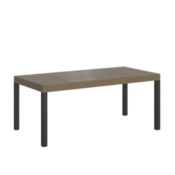 Everyday Premium bord med antracitfärgade ben D.90 - Utdragbart bord 90x90/246 cm Everyday Premium Vit Ask med antracitfärgade ben