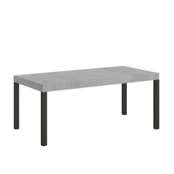 Everyday Premium bord med antracitfärgade ben D.90 - Utdragbart bord 90x90/246 cm Everyday Premium Vit Ask med antracitfärgade ben