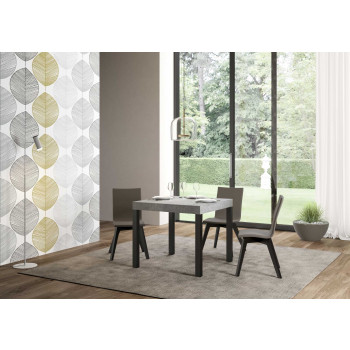 Everyday Premium bord med antracitfärgade ben D.90 - Utdragbart bord 90x90/246 cm Everyday Premium Vit Ask med antracitfärgade ben
