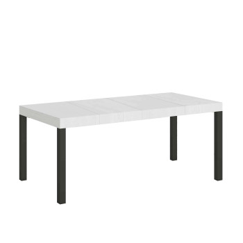Everyday Premium bord med antracitfärgade ben D.90 - Utdragbart bord 90x90/246 cm Everyday Premium Vit Ask med antracitfärgade ben