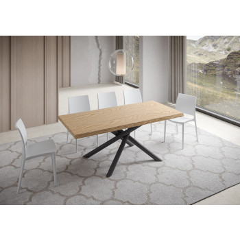 Famas bord = Vindral Barked massivt trä - Fast bord 90x200 cm Vindral Barked ek antracitben