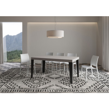 Flame Premium bord med antracitfärgade ben D.90 - Utdragbart bord 160/264x90 cm Flame Premium vit ask med antracitfärgade ben