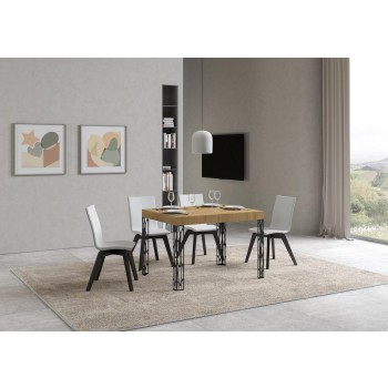 Ghibli-bord - Utdragbart bord 80x120/204 cm Ghibli vit ask antracitram