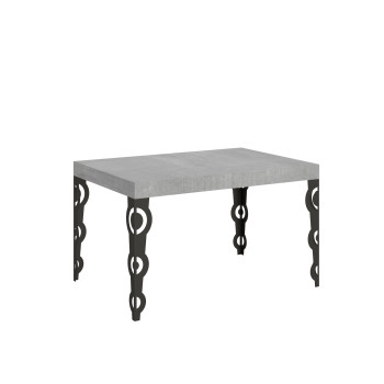 Karamay bord med antracitfärgade ben D.90 - Karamay utdragbart bord 120/380x90 cm vit ask med antracitfärgade ben