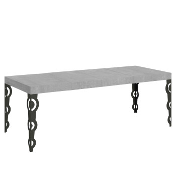 Karamay Premium bord med antracitfärgade ben D.90 - Utdragbart bord 200/304x90 cm Karamay Premium vit ask med antracitfärgade ben