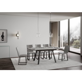 Mirhi Bord - Utdragbart Bord 90x120/180 cm Mirhi Vit Ask Antracit Ram