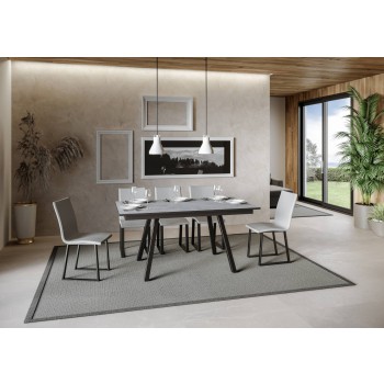 Mirhi Bord - Utdragbart Bord 90x160/220 cm Mirhi Vit Ask Antracit Ram