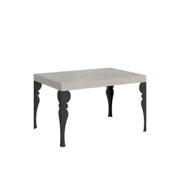 Paxon bord med antracitfärgade ben D.80 - Utdragbart bord 120/204x80 cm Paxon vit ask med antracitfärgade ben