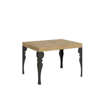 Paxon bord med antracitfärgade ben D.80 - Utdragbart bord 120/204x80 cm Paxon vit ask med antracitfärgade ben