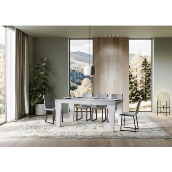 Spimbo Mix-bord - Utdragbart bord 90x180/284 cm Spimbo Mix med vit askskiva och ben i valnöt