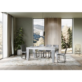 Spimbo Mix-bord - Utdragbart bord 90x180/284 cm Spimbo Mix med vit askskiva och ben i valnöt