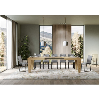 Spimbo Bord D.90 - Utdragbart Bord 160/264x90 cm Spimbo Vit Ask