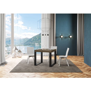 Tecno Bord P.90 - Utdragbart bord 90/246x90 cm Tecno vit ask med antracitfärgade ben