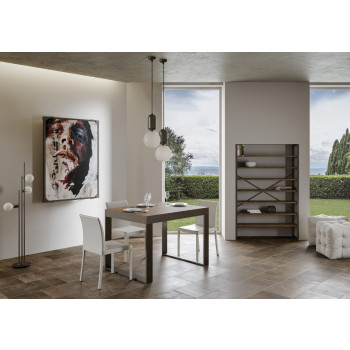 Tecno Premium bord D.90 - Utdragbart bord 120/224x90 cm Tecno Premium vit ask med antracitfärgade ben