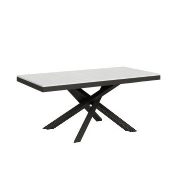 Volantis Evolution bord med antracitfärgade ben och stomme D.90 - Utdragbart bord 180/440x90 cm Volantis Evolution vit ask med antracitfärgade ben och stomme