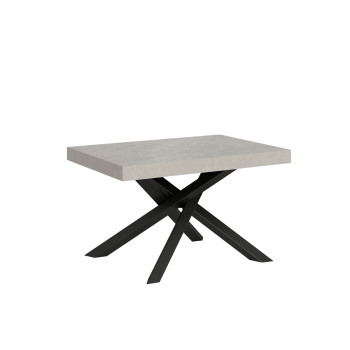 Volantis bord med antracitfärgade ben D.90 - Utdragbart bord 120/224x90 cm Volantis vit ask med antracitfärgade ben