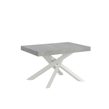 Volantis bord med vita ben D.90 - Utdragbart bord 130/234x90 cm Volantis vit ask med vita ben