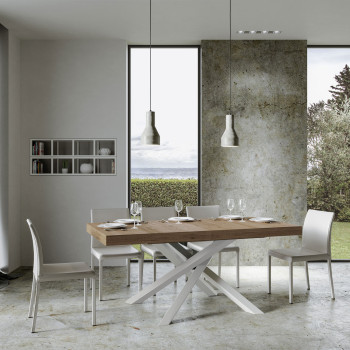 Volantis Premium bord med vita ben D.90 - Utdragbart bord 180/284x90 cm Volantis Premium vit ask med vita ben